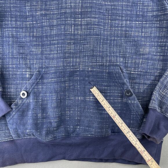 Vintage Lifetime Collective Hoodie Mens L Blue Crosshatch Pullover Fleece Lined - Picture 6 of 10